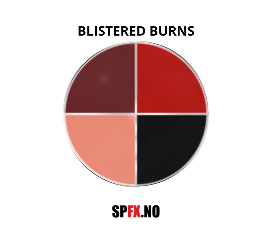 KRYOLAN sminkehjul SUPRACOLOR QUARTET blistered burns brannsår sminke fettsminke