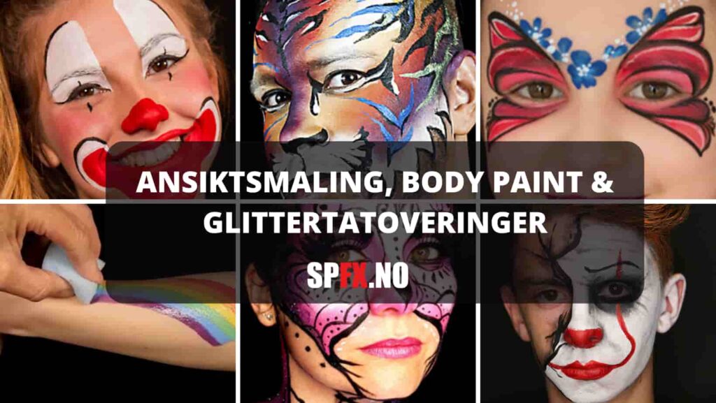 ansiktsmaling body paint og glittertatoveringer spfxno