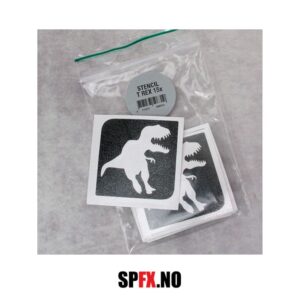 Grimas Teatersminke - TEMPORARY TATTOO STENCIL SET - Sjablonger til glittertatoveringer - T. REX